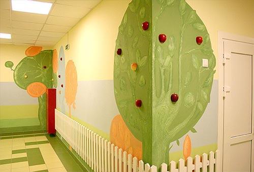 Оформление коридора детского сада к новому году